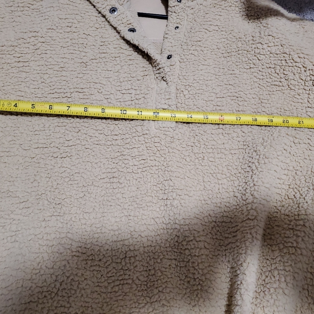 Aerie Oversized Sherpa Style Quarter Button Pullover - Picture 7 of 7